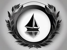 Sailing boat tattoo. Nautical elegance in ink.  minimalist black white tattoo style