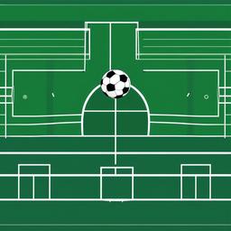 Soccer clipart - soccer field with chalk lines and a soccer ball  color,minimalist,vector clipart