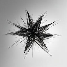 drawing of a star with a trail of light  minimal rough sketch scribbles,doodles,black and white