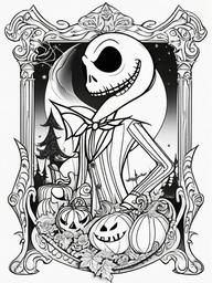 The Nightmare Before Christmas Coloring Page  outling,coloring pages,black and whit