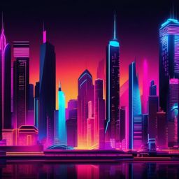 Neon Cityscape Cool Backgrounds for Phone intricate details, patterns, wallpaper photo