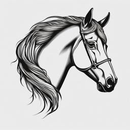 stick horse tattoo  simple tattoo,minimalist,white background