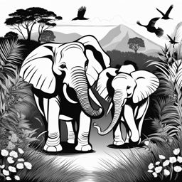 animals clipart black and white 