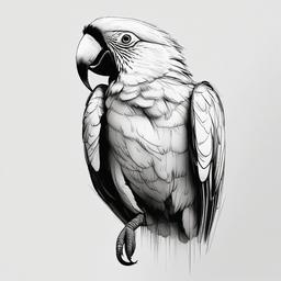 sketch of parrot bird  minimal rough sketch scribbles,doodles,black and white