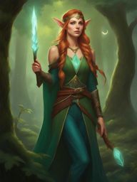 elowen starseeker, a half-elf druid, is restoring balance to a corrupted forest plagued by dark magic. 