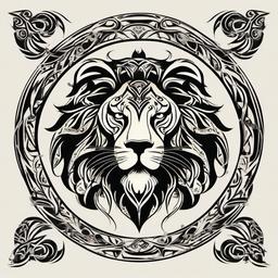 leo tattoo tribal  simple vector color tattoo