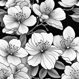 cherry blossom tattoo black and white design 