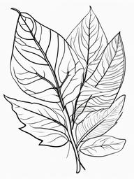 Fall Leaves Coloring Pages - Colorful Leaves of Autumn Season  minimal black outline printable sheet, coloring page