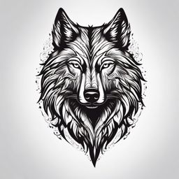 Alpha Wolf Tattoo,tattoo representing the leader of the wolf pack, symbol of authority and strength. , tattoo design, white clean background