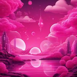 Cute Pink Wallpaper - Futuristic Kawaii Pink Dreamscape  intricate patterns, splash art, wallpaper art