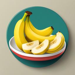 Banana clipart - sliced banana on a plate  