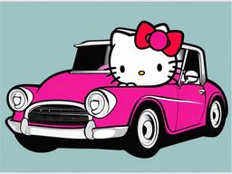 Hello Kitty clipart - Hello Kitty in a car  clipart