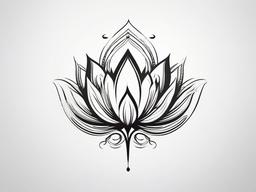 Lotus Tattoo Designs - Various designs for tattoos featuring the lotus flower.  simple color tattoo,minimalist,white background