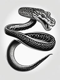 drawing of a rattlesnake ready to strike  minimal rough sketch scribbles,doodles,black and white