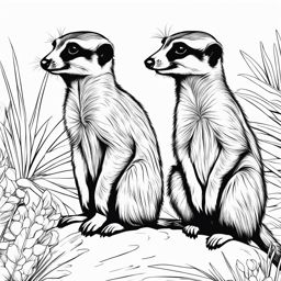 meerkats cute animals coloring page 