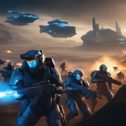 blue archive's heroes engage in tactical warfare on a futuristic battlefield. 