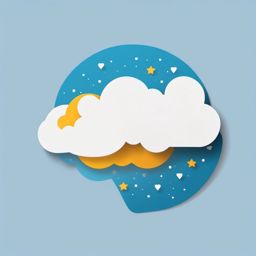 Cloud with snowstorm sticker- Blizzard and hush, , sticker vector art, minimalist design