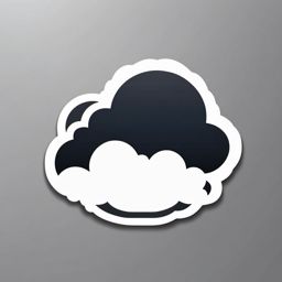 Cloud Sticker - Fluffy white cloud design, ,vector color sticker art,minimal