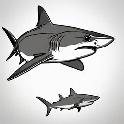 drawing of Australian Blacktip shark  minimal rough sketch scribbles,doodles,black and white