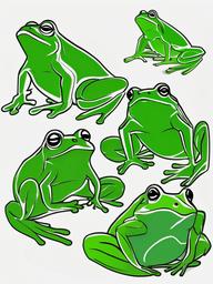 drawing of green frog  minimal rough sketch scribbles,doodles,black and white