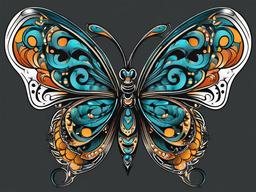 butterfly gemini tattoo  simple vector color tattoo