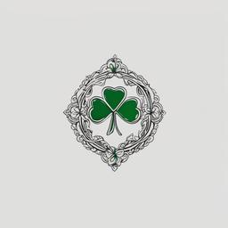 irish small tattoos  simple color tattoo,minimal,white background