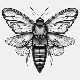 Death's Head Hawkmoth Tattoo - Tattoo featuring a death's head hawkmoth.  simple vector tattoo,minimalist,white background