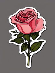 Rose Sticker - Express love and admiration with the timeless beauty of a classic rose sticker, , sticker vector art, minimalist design
