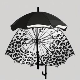 Sun Umbrella clipart - Umbrella providing shade, ,vector color clipart,minimal