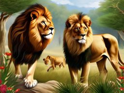 Lion Clipart, Majestic lions in the wild. 