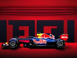 F1 Red Bull Wallpaper-Red background with abstract racing bull icons, perfect for F1 fans  background wallpaper