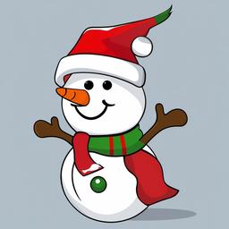 Santa Hat clipart - Santa hat on a snowman  