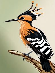 Hoopoe clipart - Unique-looking bird with distinctive crown in flight, ,color clipart vector style