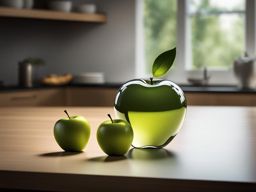 apple clipart transparent background on a kitchen table - highlighting its iconic shape. 