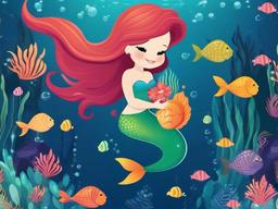 Cute Mermaid Wallpaper - Playful mermaids in cartoon style  ,desktop background wallpaper