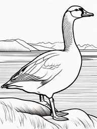 Goose Coloring Pages - Large Honking Migratory Bird  minimal black outline printable sheet, coloring page