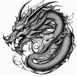 powerful and intricate dragon tattoo design symbolizing strength and courage. 