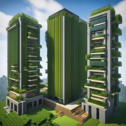 vertical farming skyscraper using aeroponics for food production - minecraft house design ideas minecraft block style