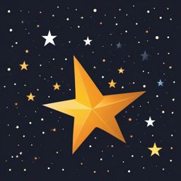 Star Clipart - A twinkling star in the universe.  color clipart, minimalist, vector art, 