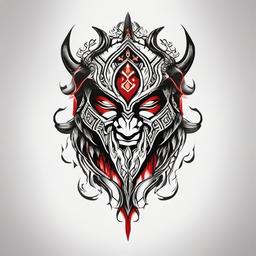 God of War Tattoo Small - A small and subtle tattoo inspired by 'God of War.'  simple color tattoo design,white background