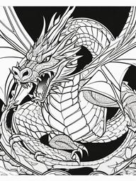 Dragon and Knight Coloring Pages - Epic Battle Between Knight and Dragon  minimal black outline printable sheet, coloring page