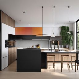 Modern Minimalist Kitchen - Create a sleek and clutter-free modern kitchen. , kitchen layout design ideas, multicoloured, photo realistic, hyper detail, high resolution,