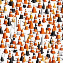 Construction Cone Placement clipart - Placing traffic cones for safety., ,vector color clipart,minimal