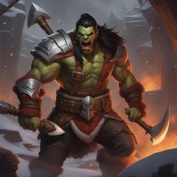 sylas grimjaw, a half-orc barbarian, is entering a frenzied rage and tearing through foes. 