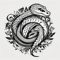 Best Snake Tattoo - Exceptional and top-quality snake tattoo.  simple vector tattoo,minimalist,white background