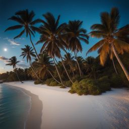 tulum's beaches - imagine a serene night on tulum's beaches, with their white sands, swaying palms, and the gentle lullaby of ocean waves under the moon. 