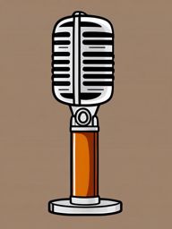 Vintage Microphone Clipart - Retro microphone ready for a live performance.  color clipart, minimalist, vector art, 