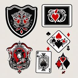 Playing Card Small Card Tattoos-Delightful and playful small tattoos featuring playing card symbols, perfect for fans of card games.  simple color vector tattoo