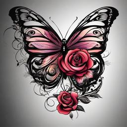 tattoo designs butterfly and rose  