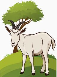 Goat clipart - goat standing on a hill  clipart